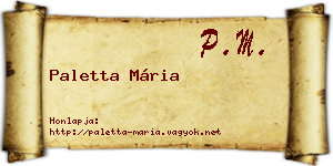 Paletta Mária névjegykártya